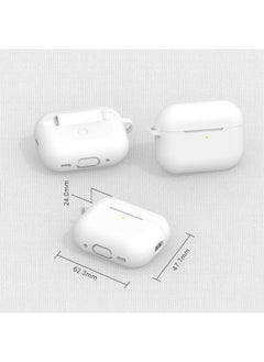 Protective Case For Airpods Pro Apple Third Generation Airpodspro2 Wireless Headset Silicone Protective Case-Color:White-Applicable Model:Airpods Pro2 (without Ears, One-piece)