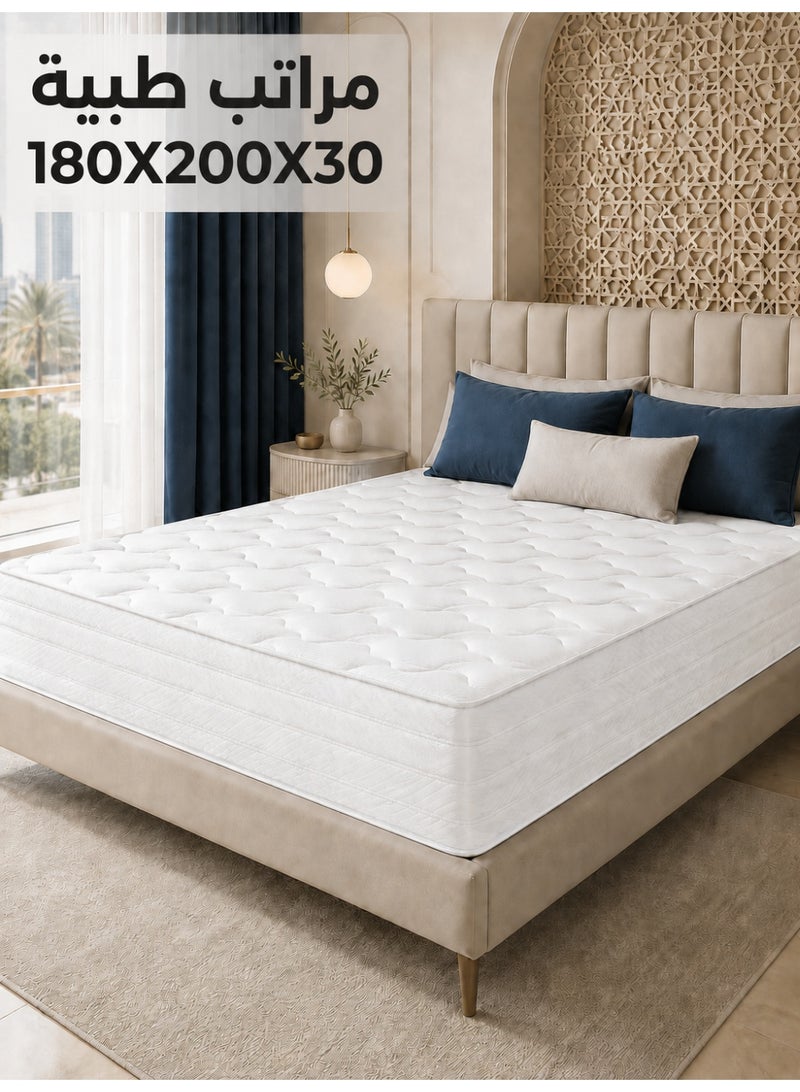 Denzoz 30CM Hybrid Mattress 180 × 200CM, Medium Firm Foam and Pocket Spring Mattress, Breathable Support, Pressure Relief and Motion Isolation, Roll-Packed Mattress for Bedroom - Image 1