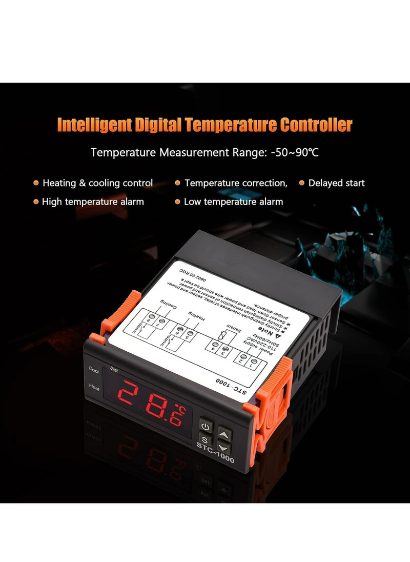 Generic - Digital Temperature Controller STC-1000 Intelligent Temperature Regulator AC 110~220V Refrigerator Thermostat Support Heating/Cooling/Temperature Correction/Delayed Start/High or Low Temperature Alarm - Image 1