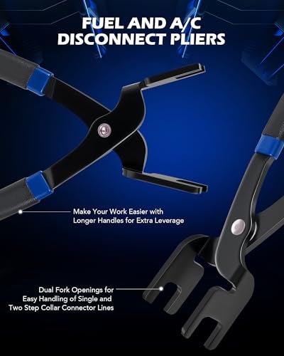 Orion Motor Tech 26pc Master Quick Disconnect Tool Kit, Fuel Line Disconnect Tool Set with Fuel and AC Disconnect Pliers, Fuel Line Removal Tool Set for AC Fuel & Transmission Systems, Blue - Image 4