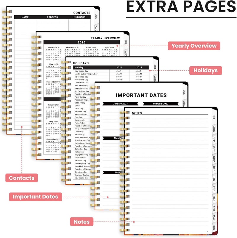 ZOTIA Planner 2026-2027, Monthly and Weekly Calendar Academic Planner July 2026 - June 2027, Hardcover Student Teacher Planning Agenda Book with Tabs, Perfect for Office School Supplies, A5 (6.3" x 8.5 - Image 5