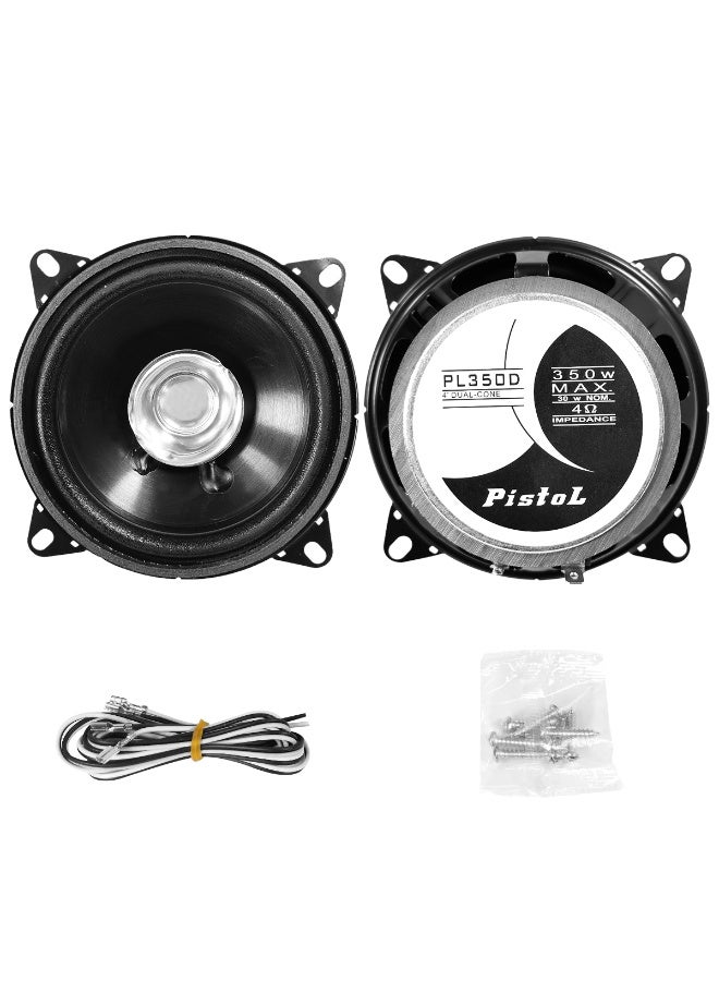 Pistol PL350D 4 Inch Dual Cone Car Speaker 350W Max 4 Ohm Coaxial Audio Speaker Set 2 PCS High Power Car Door Speaker Clear Sound Universal Fit - Image 4