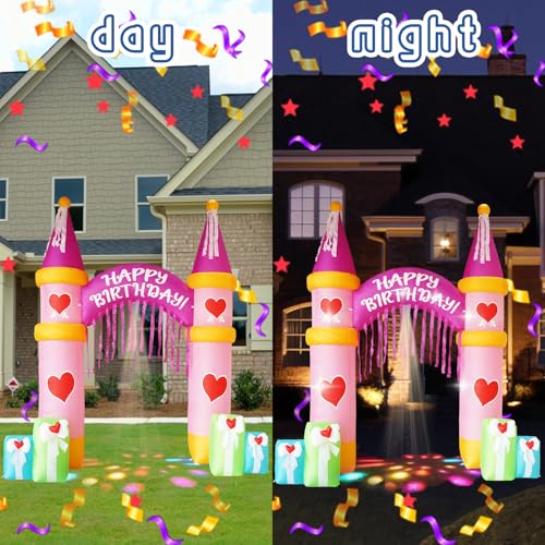 InfleasJoiy 10FT Inflatable Birthday Arch Birthday Decoration with Built-in LED Lights for Indoor and Outdoor Yard Lawn Decoration - Image 3