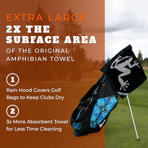 Frogger Extra Large Amphibian 2-in-1 Towel, Golf Bag Rain Hood, Cover Equipment When Raining, Clean with Wet Exterior, Dry with Interior - Image 4