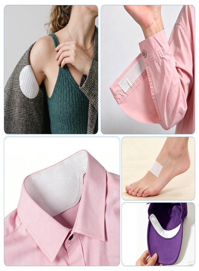 CNYMANY Sweat Pads Protector, CNYMANY 40pcs Disposable Sweat Protectors with 1 Roll/314in Collar Protectors, Self-Adhesive Hat Shirt Collar Armpit Sweat Protector Invisible Liner Patch for Women Men - Image 5