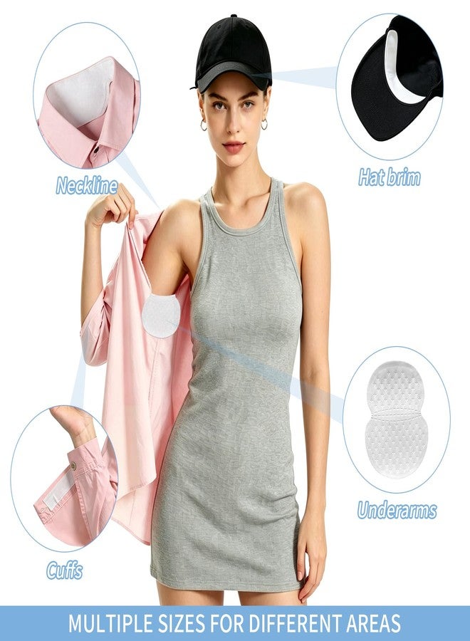 CNYMANY Sweat Pads Protector, CNYMANY 40pcs Disposable Sweat Protectors with 1 Roll/314in Collar Protectors, Self-Adhesive Hat Shirt Collar Armpit Sweat Protector Invisible Liner Patch for Women Men - Image 3
