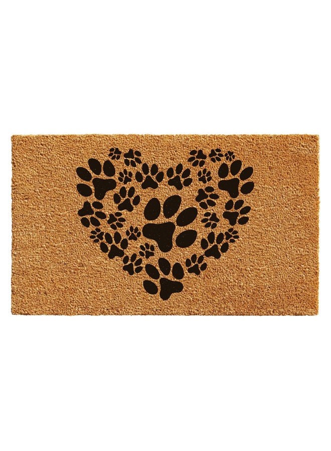 Calloway Mills 102142436 Heart Paws Doormat, 24" x 36", Natural/Black - Image 1
