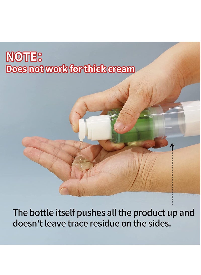 Excefore 3.4 Oz 100ml Clear Airless Cosmetic Cream Pump Bottle Travel Size Dispenser Refillable Containers/Foundation Travel Pump Bottle for Shampoo, Pack of 6 - Image 3