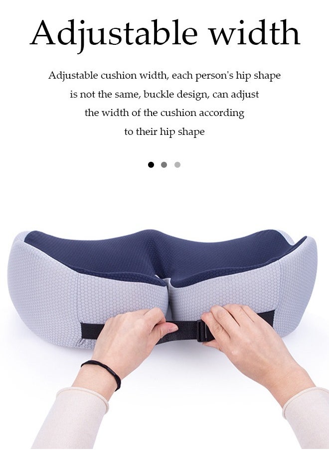 DUNISO Seat cushion, slow rebound memory cotton pad, U shaped seat cushion, adjustable width, with breathable holes, shock absorption and pressure reduction, 48 * 39 * 14cm  - Image 4
