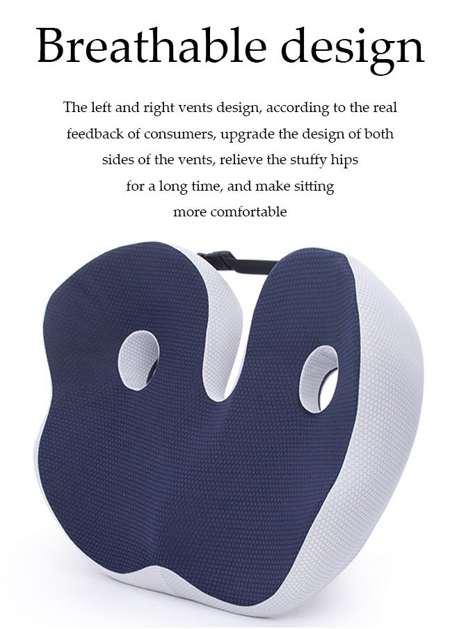 DUNISO Seat cushion, slow rebound memory cotton pad, U shaped seat cushion, adjustable width, with breathable holes, shock absorption and pressure reduction, 48 * 39 * 14cm  - Image 5