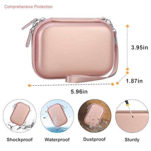 Elonbo Carrying Case for Canon Ivy 2/ Canon Ivy Mini Photo Printer, Portable Instant Smartphone Color Print Digital Camera Hard Travel Bag, Wireless Mobile Picture Printer Storage Holder, Rose Gold+ - Image 3