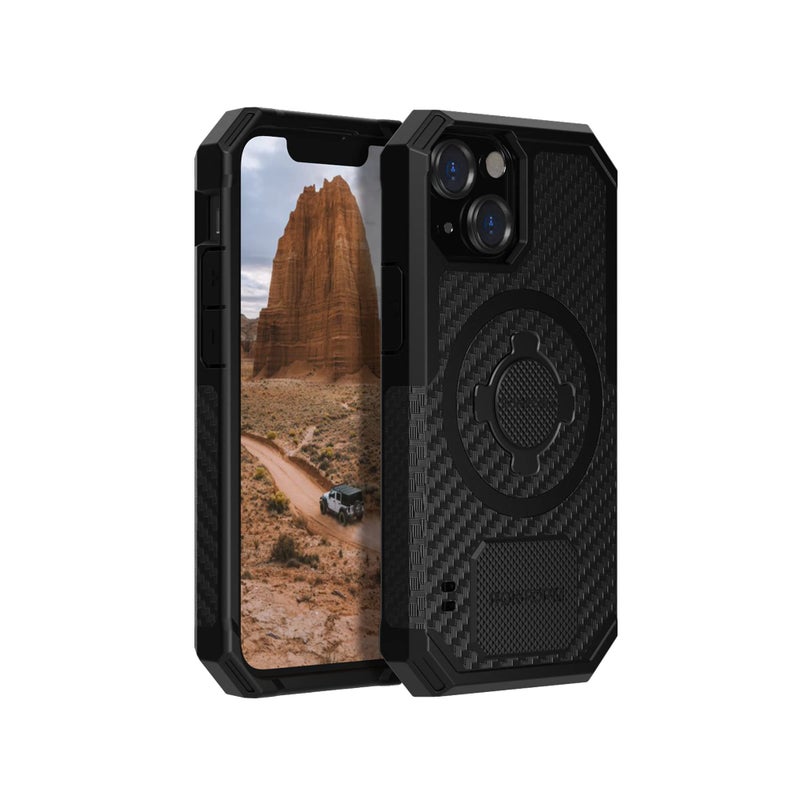 Rokform  iPhone 13 Mini Case Rugged Series Dual Magnet Plus MagSafe Compatible Magnetic Protective Apple Gear iPhone Cover with RokLock Twist Lock Drop Tested Armor Black