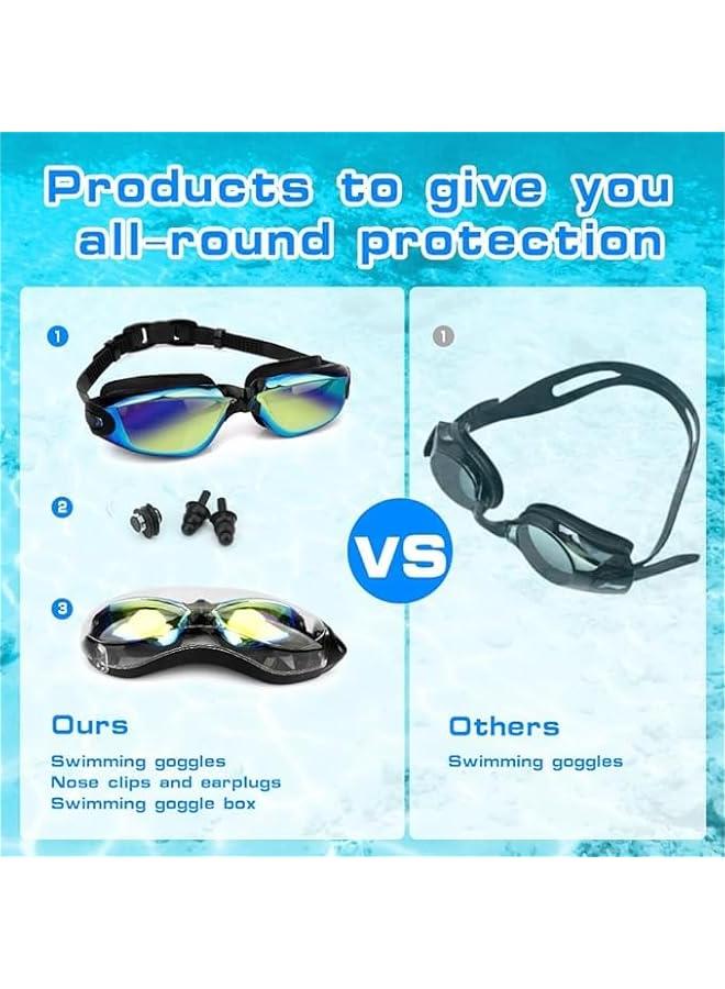 HOOKOR Swim Goggles Swimming Goggles Anti Fog No Leaking UV Protection Safety Goggles for Adult Women Men Teenager - Image 2