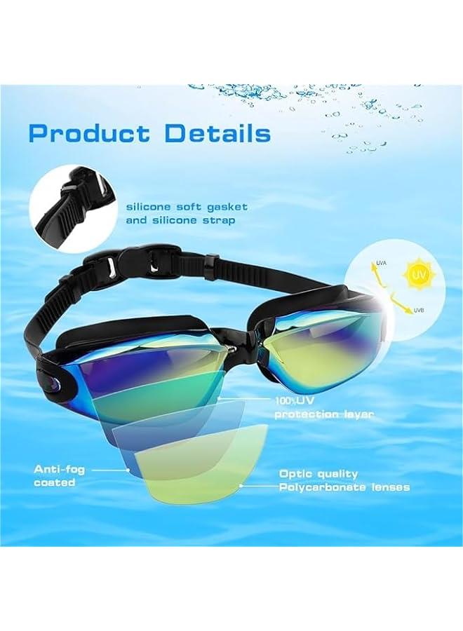 HOOKOR Swim Goggles Swimming Goggles Anti Fog No Leaking UV Protection Safety Goggles for Adult Women Men Teenager - Image 3