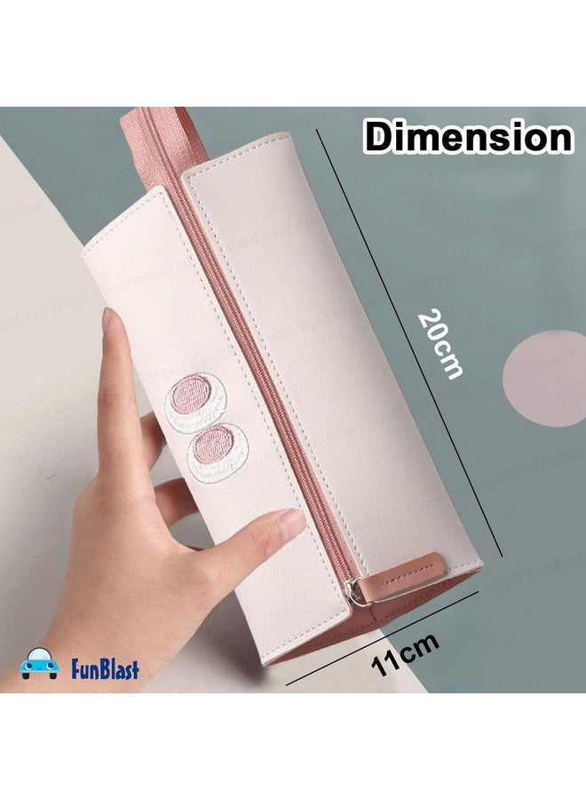 فنبلاست حقيبة أقلام فن بلاست للبنات - حقيبة لطيفة للبنات، حقيبة متعددة الأغراض بسحاب، حافظة أقلام كاواي، حقائب لطيفة للبنات، حقيبة جمالية للبنات، هدية إرجاع للأطفال (أبيض) - Image 3