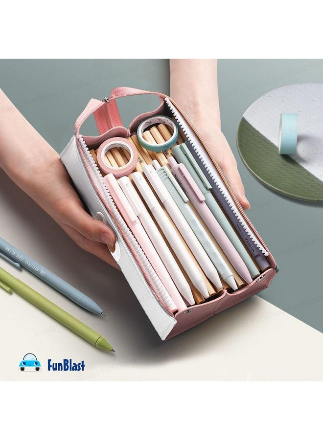 فنبلاست حقيبة أقلام فن بلاست للبنات - حقيبة لطيفة للبنات، حقيبة متعددة الأغراض بسحاب، حافظة أقلام كاواي، حقائب لطيفة للبنات، حقيبة جمالية للبنات، هدية إرجاع للأطفال (أبيض) - Image 5