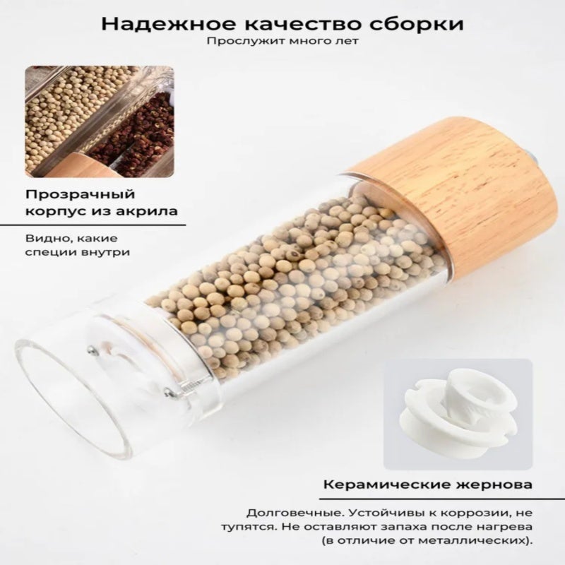 Spice Grinder: Compact Lightweight Design, Adjustable Grind Settings - Durable Ceramic Burrs, Manual Grinder for Home Kitchen, Camping Trips, Picnics - Image 4