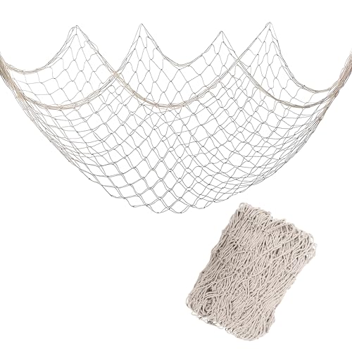 Bilipala Fishing Net Decor,Fishing Net, Wall Hangings Decor,Mediterranean Style Photographing Decoration, Creamy White - Image 1