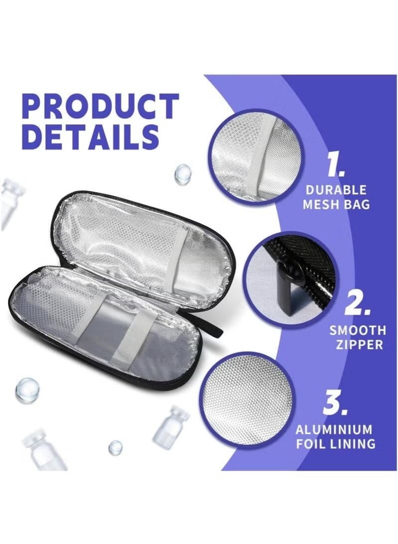Portable Insulin Cooling Travel Bag Insulated Cooling Compartment Compact & Lightweight Reusable Ice Packs, Designed for Medical Travel 1 Set - Image 4