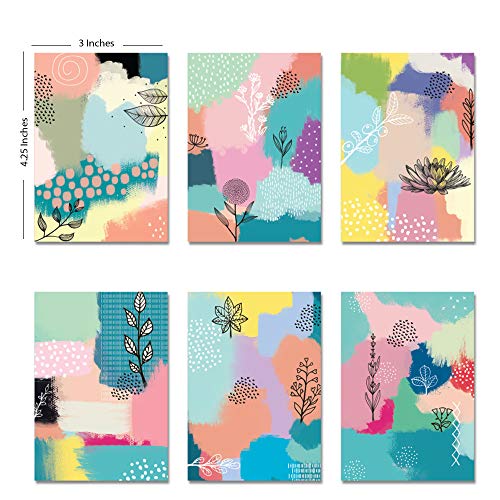 DOODLE Floral Fuse Blank Notecards – Set of 12 with Envelopes | 3 x 4.25 Inch | All-Occasion Mini Greeting & Thank You Cards - Image 2