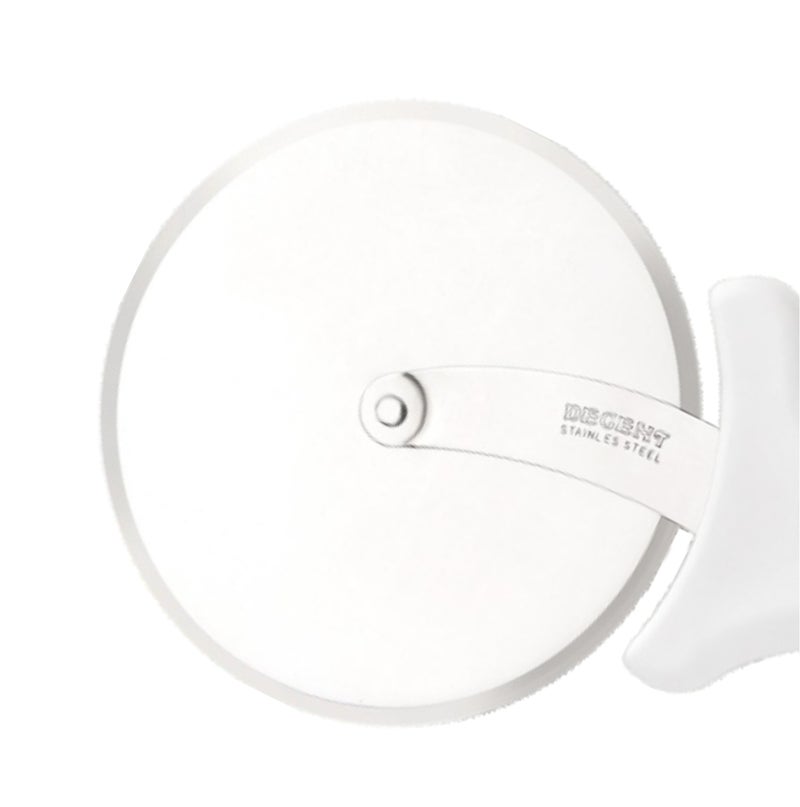 ديسينت ديسنت ستينلس ستيل بيتزا كَتَر | فور إنش (10.16 سم) ويل | 23.36 سم لينث | فينغر غارد آند إيرغونومِك هاندل | شارب كَتَرْز، بيتزا ويل، بيتزا سلايسر – نون سليب هاندل – ديشواشر سيف - Image 2