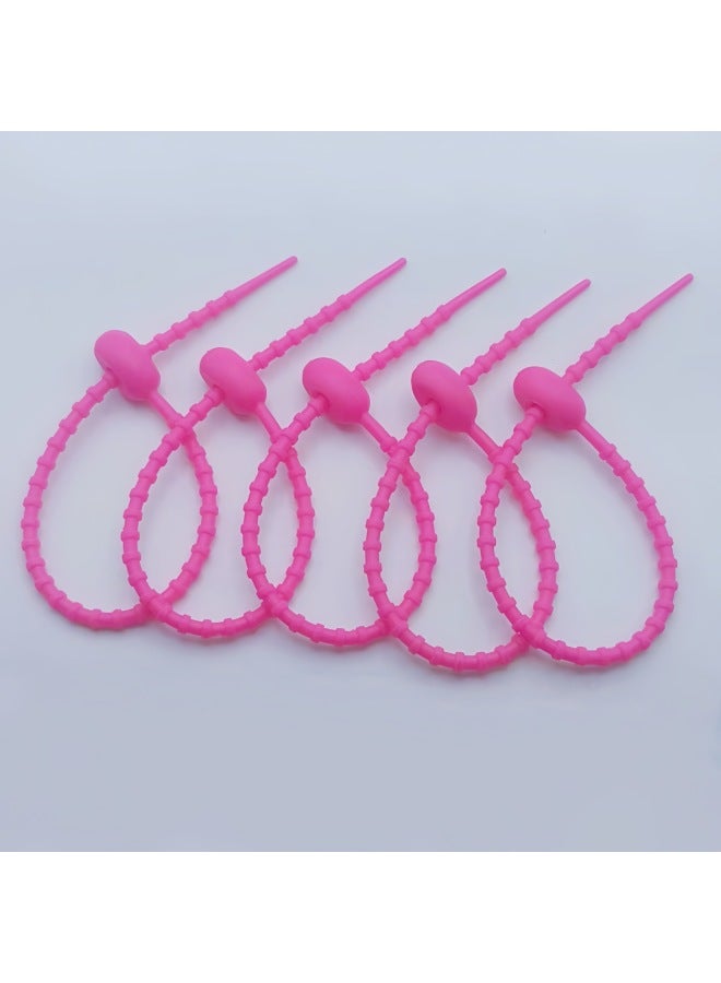 Loquat Tadpole Tie DIY Live Buckle Writer Soft Glue Tie Keychain Jewelry Bag Doll Lanyard Decoration Accessories-Color:Rose Red 26cm - Image 1