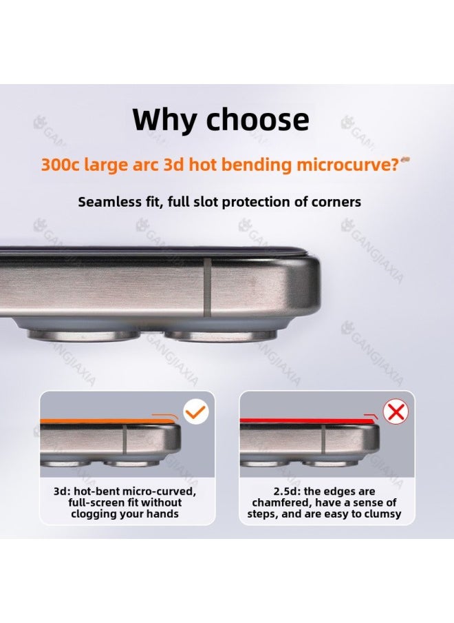 Generic - Applicable To Apple 16Promax Tempered Glass Film IPhone15 Mobile Phone Large Arc Edge Full Screen Anti-peep 3D Hot Bending Protective Film-Color:[can Be Packaged] English Neutral Envelope Packaging Box-Size:Applicable To Apple 11promax - Image 1
