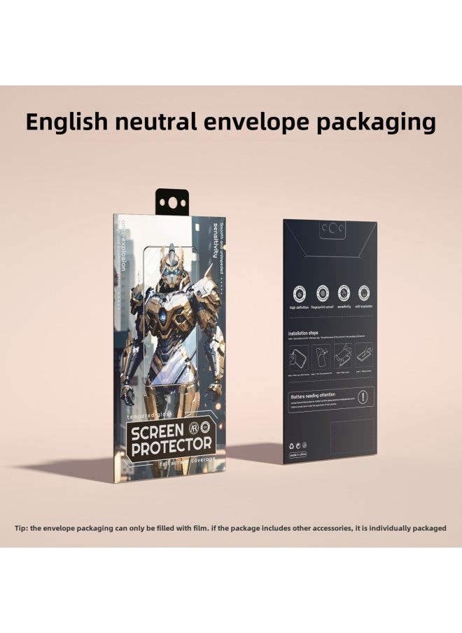 Generic - Applicable To Apple 16Promax Tempered Glass Film IPhone15 Mobile Phone Large Arc Edge Full Screen Anti-peep 3D Hot Bending Protective Film-Color:[can Be Packaged] English Neutral Envelope Packaging Box-Size:Applicable To Apple 11promax - Image 1