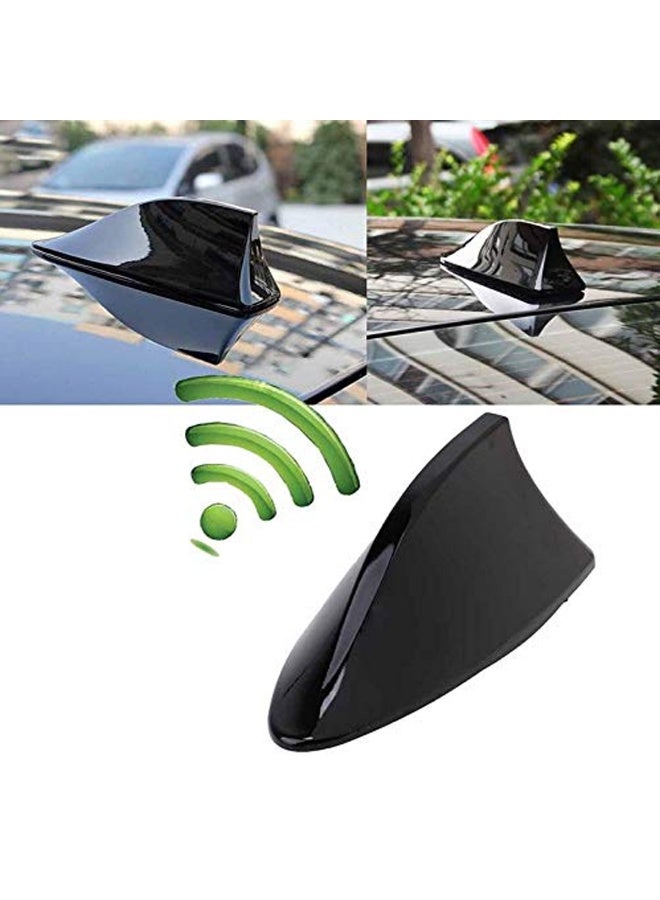 Universal Car Shark Fin Antenna – Roof Mount Radio Signal Aerial with Copper Wire, Adhesive Base, Streamlined Design, Signal Booster, Wind Resistance Reduction – Compatible with Most Cars (Black, 15.5cm x 9cm) - Image 2