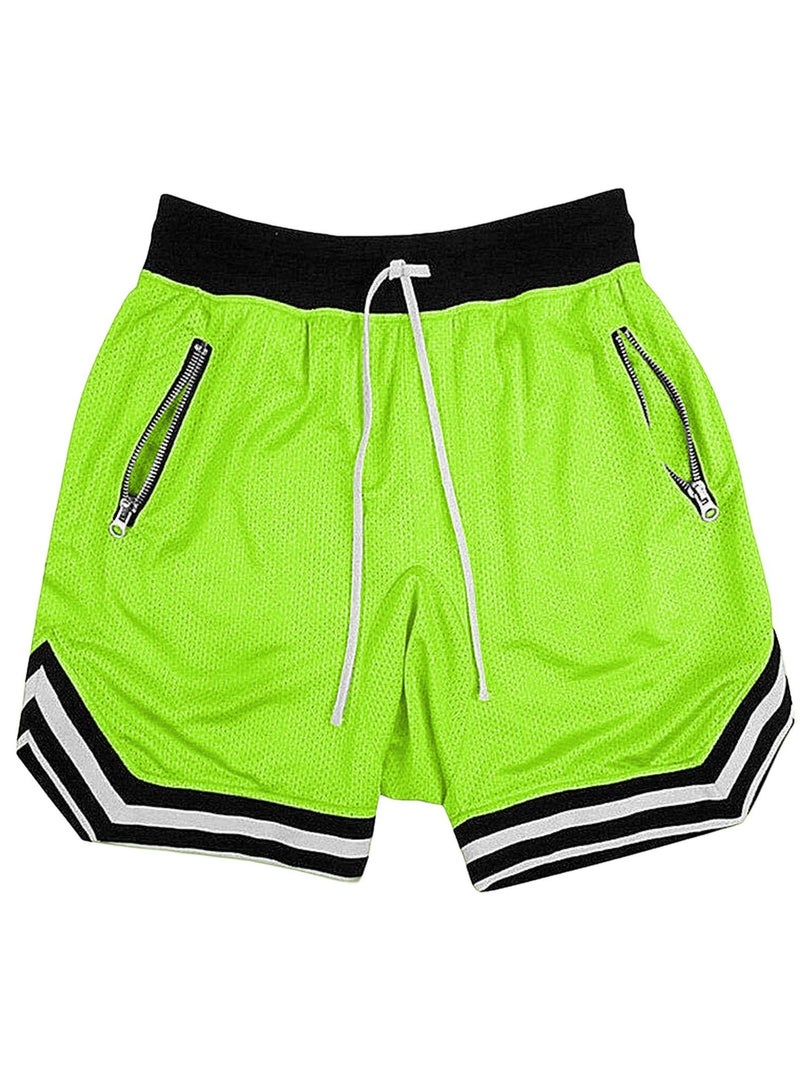 general Plus Size Casual Men Striped Basketball Shorts Summer Drawstring Sports Pants - Image 1