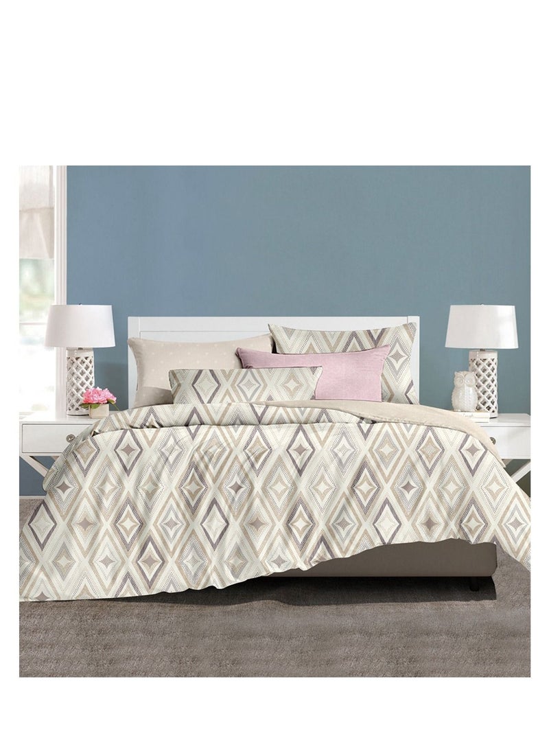 فيفوريت فيفرت طقم لحاف بيج نقشة بألوان متعددة كينج نفرين طقم 6 قطع - Image 1