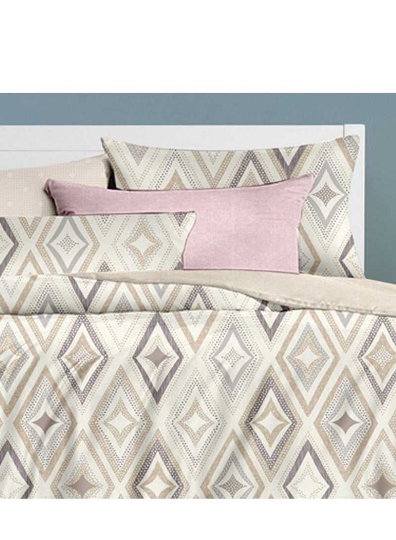 فيفوريت فيفرت طقم لحاف بيج نقشة بألوان متعددة كينج نفرين طقم 6 قطع - Image 3