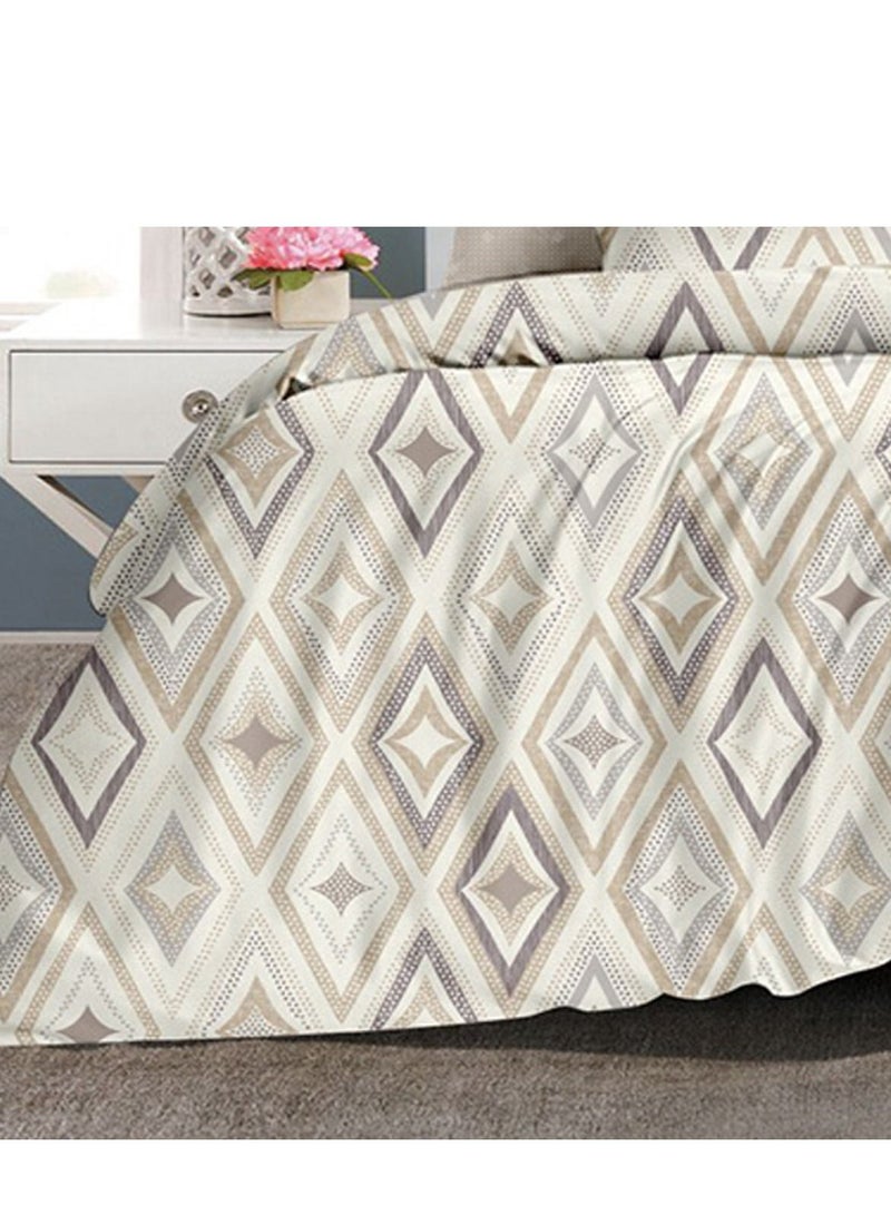 فيفوريت فيفرت طقم لحاف بيج نقشة بألوان متعددة كينج نفرين طقم 6 قطع - Image 4