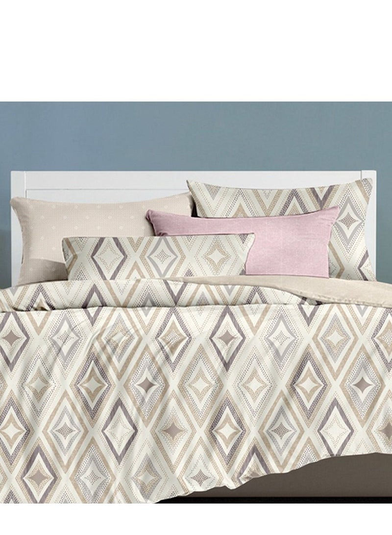 فيفوريت فيفرت طقم لحاف بيج نقشة بألوان متعددة كينج نفرين طقم 6 قطع - Image 2