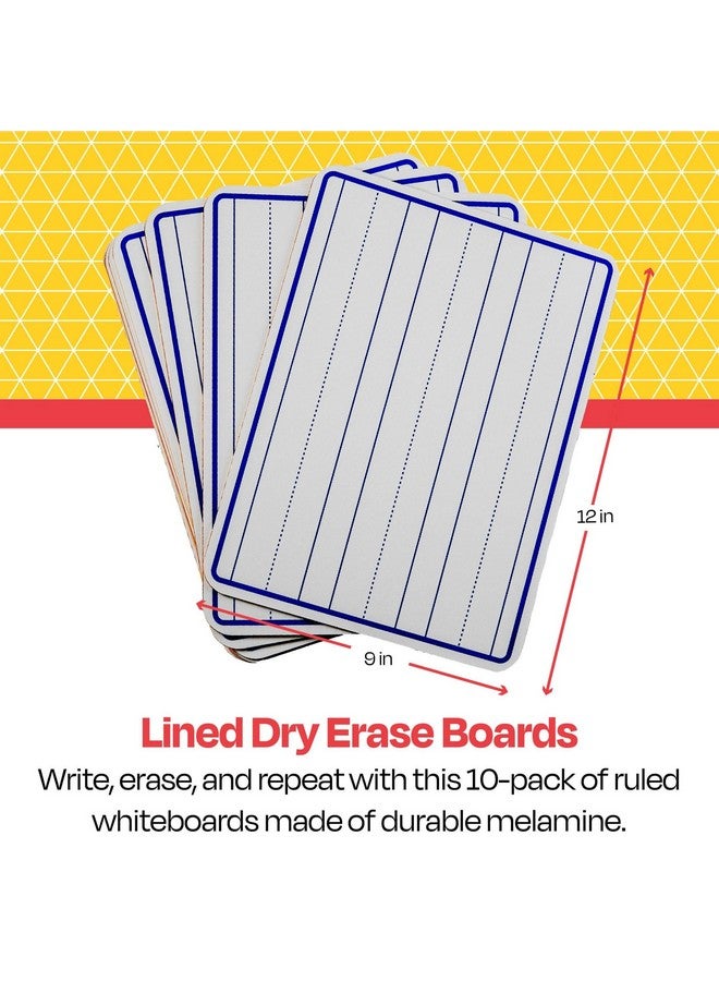 School Smart Lined Dry Erase Boards, 9 x 12 Inches, Pack of 10 - Image 3