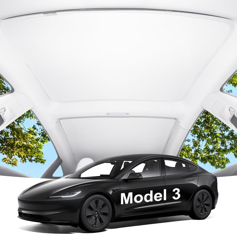 Newest Sunshade Roof for Tesla Model 3Blocks 99 UV No Sag Premium Roof Sun Shade for Tesla Model 3 20232020 Accessories Heat Insulation Keep Cooling LightTight Foldable Sunshade for Glass Roof