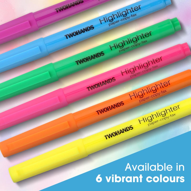 TWOHANDS Highlighters Assorted Colors,Chisel Tip Marker Pens,12-Count,21304 - Image 2