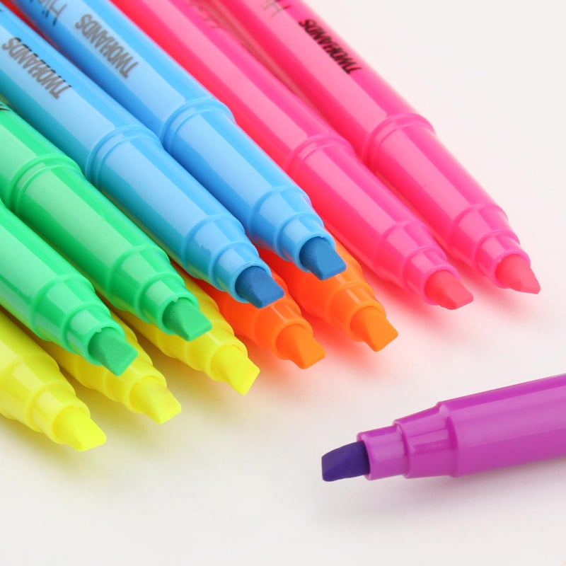 TWOHANDS Highlighters Assorted Colors,Chisel Tip Marker Pens,12-Count,21304 - Image 5