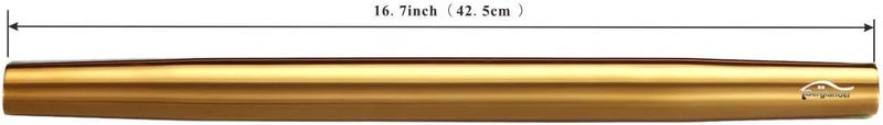 Berglander Gold Rolling Pin, 16.7 Inches Stainless Steel Matte Finish With Gold Titanium Plating Rolling Pin For Baking, Pizza, Dough, Pie, Cookie, Essential Kitchen Utensil Gift Ideas For Bakers. - Image 2