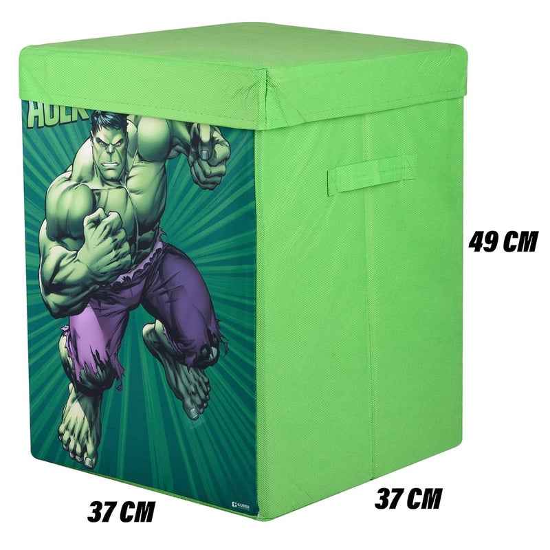 Kuber Industries Toy Storage Box | Laundry Basket for Toys | Folding Laundry Basket | Clothes Hamper with Lid & Handles | 60 LTR | Pack of 2 | Multicolor - Image 3