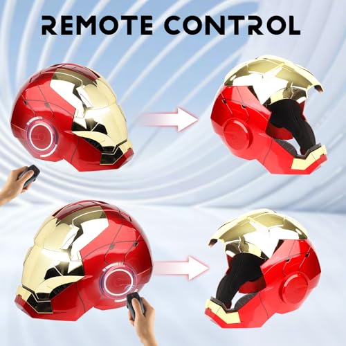 YONTYEQ Iron Hero MK 5 1:1 Wearable Helmet - Voice, Touch, and Remote Control with LED Eyes, Realistic Sound Effects, Perfect for Cosplay, Display, and Collectible Figures for Man and Teen - Image 4