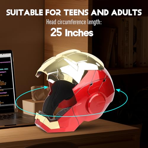 YONTYEQ Iron Hero MK 5 1:1 Wearable Helmet - Voice, Touch, and Remote Control with LED Eyes, Realistic Sound Effects, Perfect for Cosplay, Display, and Collectible Figures for Man and Teen - Image 3