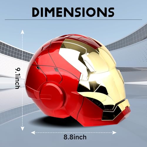 YONTYEQ Iron Hero MK 5 1:1 Wearable Helmet - Voice, Touch, and Remote Control with LED Eyes, Realistic Sound Effects, Perfect for Cosplay, Display, and Collectible Figures for Man and Teen - Image 5