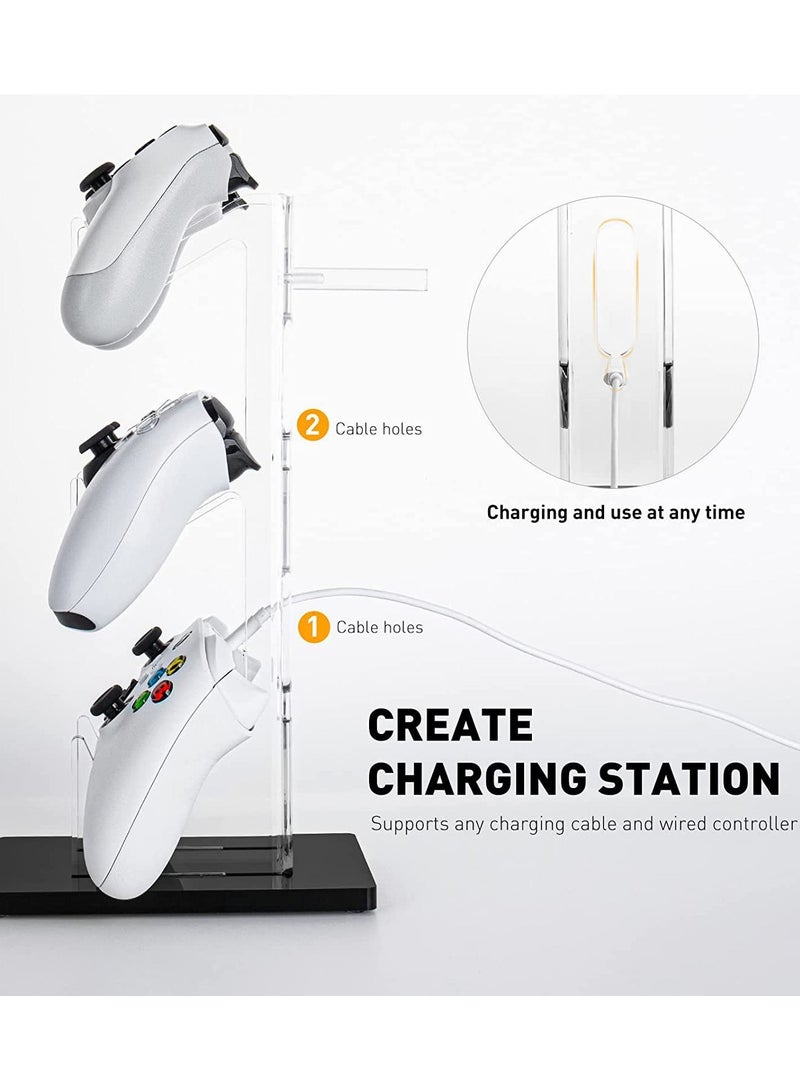 JoyousSto Universal 3 Tier Controller Holder and Headset Stand for PS4 PS5 Xbox ONE Switch, Controller Stand Gaming Accessories, Build Your Game Fortresses (Black) - Image 4