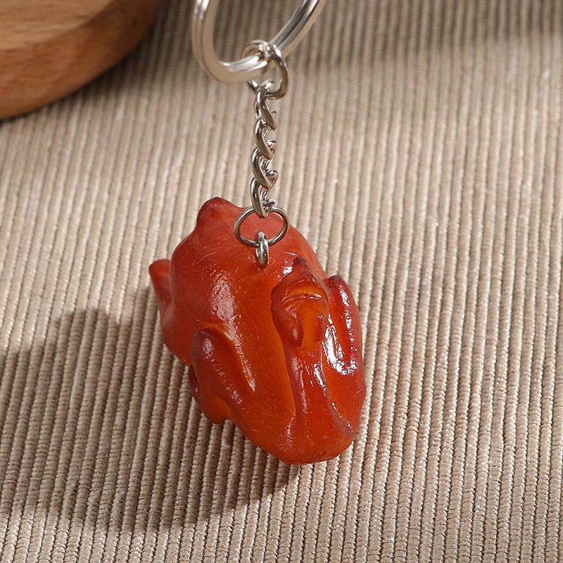 Realistic PVC Meat Keychain Models Roasted Chicken-Keychain