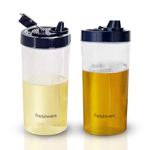 Frenchware Oil Dispenser (750 ml, Pack of 2) 100% Food-Grade, BPA-Free Plastic, Ideal for Storing & Pouring Liquids, Cooking Oils, Refined Oils, Olive Oil, Vinegar, Soy Sauce (Azure Blue) - Image 1