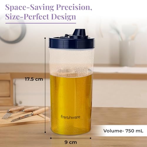 Frenchware Oil Dispenser (750 ml, Pack of 2) 100% Food-Grade, BPA-Free Plastic, Ideal for Storing & Pouring Liquids, Cooking Oils, Refined Oils, Olive Oil, Vinegar, Soy Sauce (Azure Blue) - Image 4