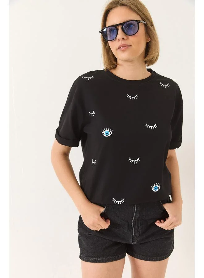 Ginger Crew Neck Evil Eye T-shirt