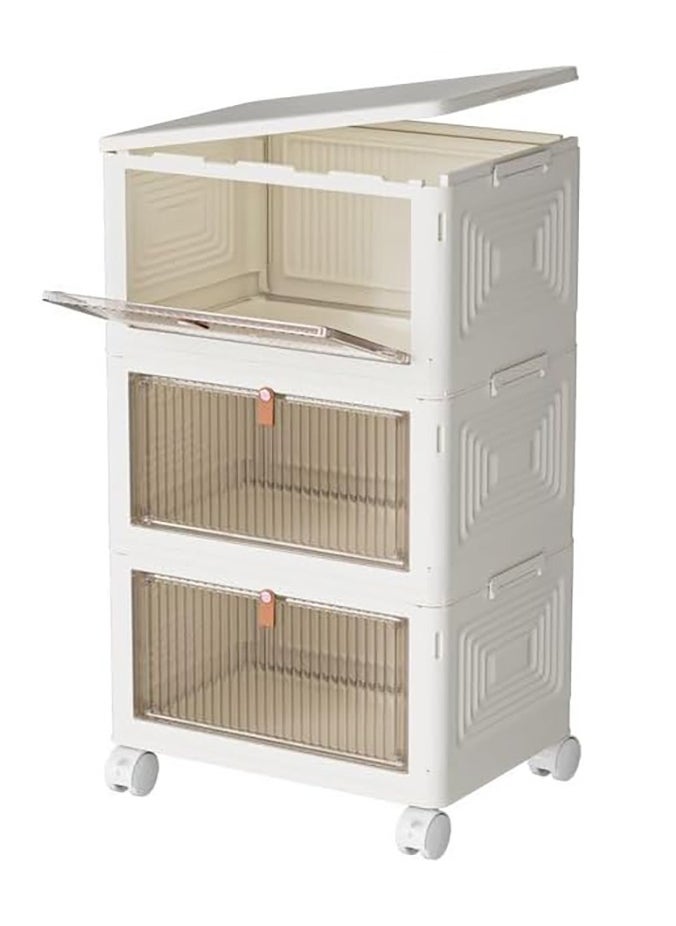 3 Tier Plastic Storage Bins with Lids, Stackable Storage Containers with Wheels, Folding Storage Boxes, Collapsible Storage Bins, Closet Organizers and Storage for Living Room,Office,Dorm - pzsku/ZCFF04AD9888AA1108005Z/45/_/1725525403/ee8af884-c848-4cc7-aca8-5c54481fbcce