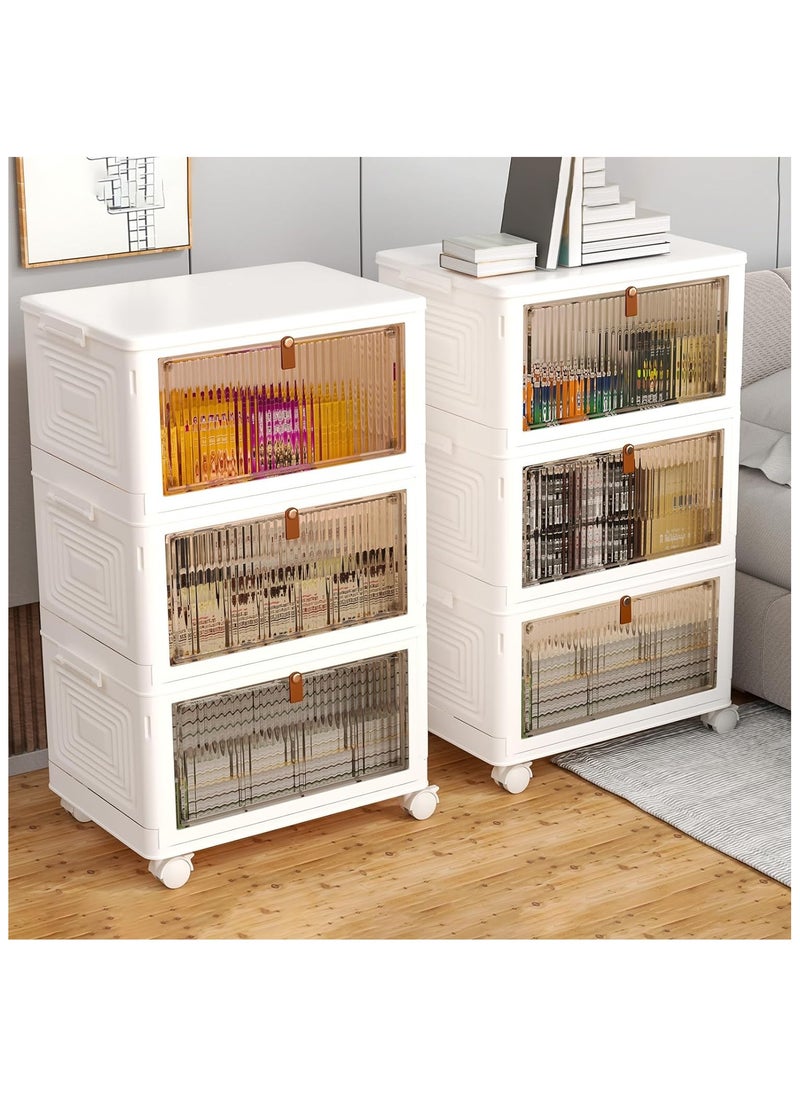 3 Tier Plastic Storage Bins with Lids, Stackable Storage Containers with Wheels, Folding Storage Boxes, Collapsible Storage Bins, Closet Organizers and Storage for Living Room,Office,Dorm - pzsku/ZCFF04AD9888AA1108005Z/45/_/1725525711/02d6ac4b-2c58-4a72-b704-a293dfc26806